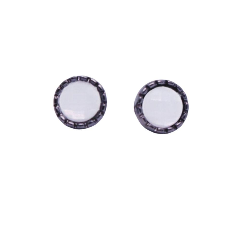 Black‎ stud earrings hypoallergenic nickle and lead free